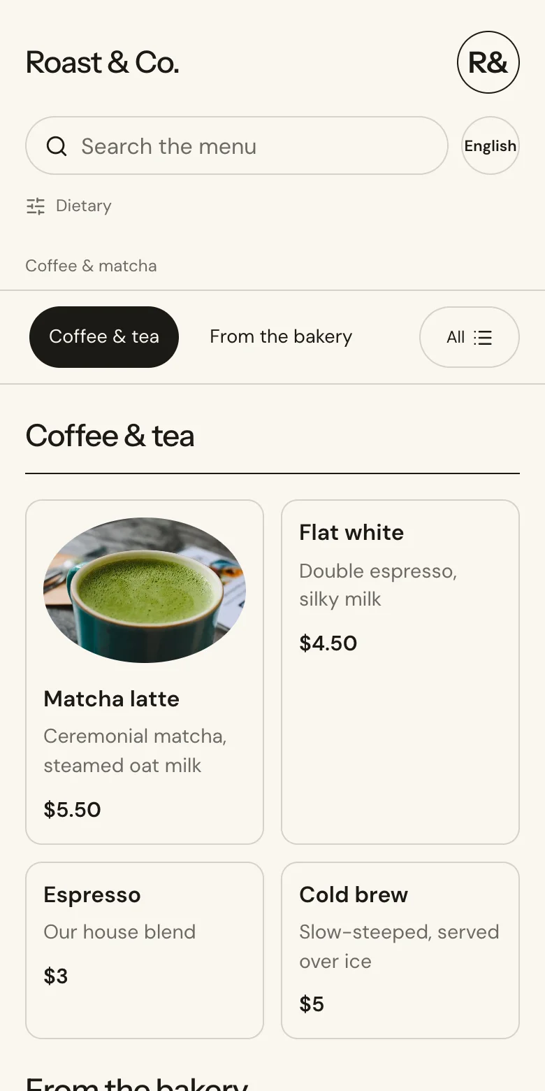 Roast & Co. — Coffee & matcha
